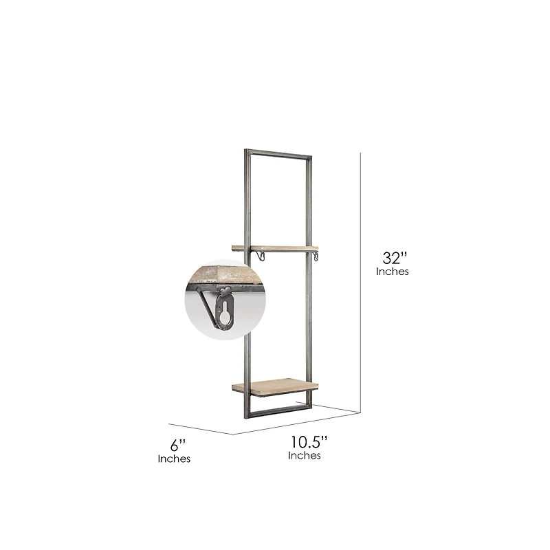 Rustic Hanging Shelves Rack