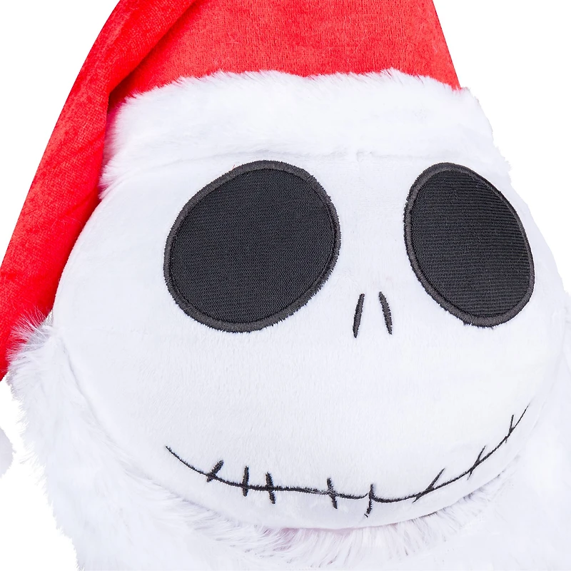 18" Jack Skellington Holiday Greeter in Santa Suit with Stocking