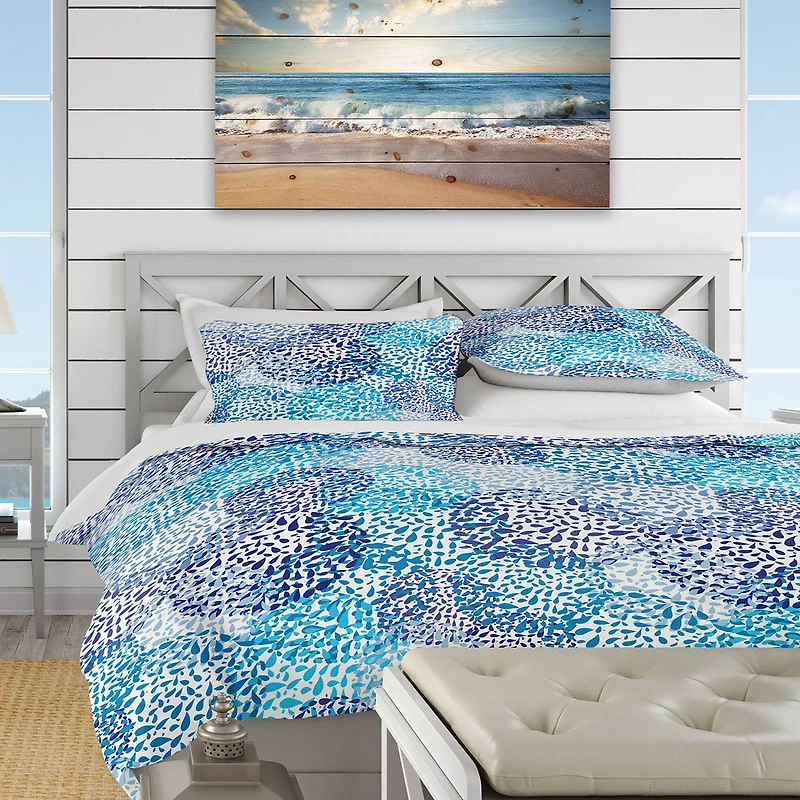 Designart 'Sea Motif Pattern' Nautical & Coastal Bedding Set