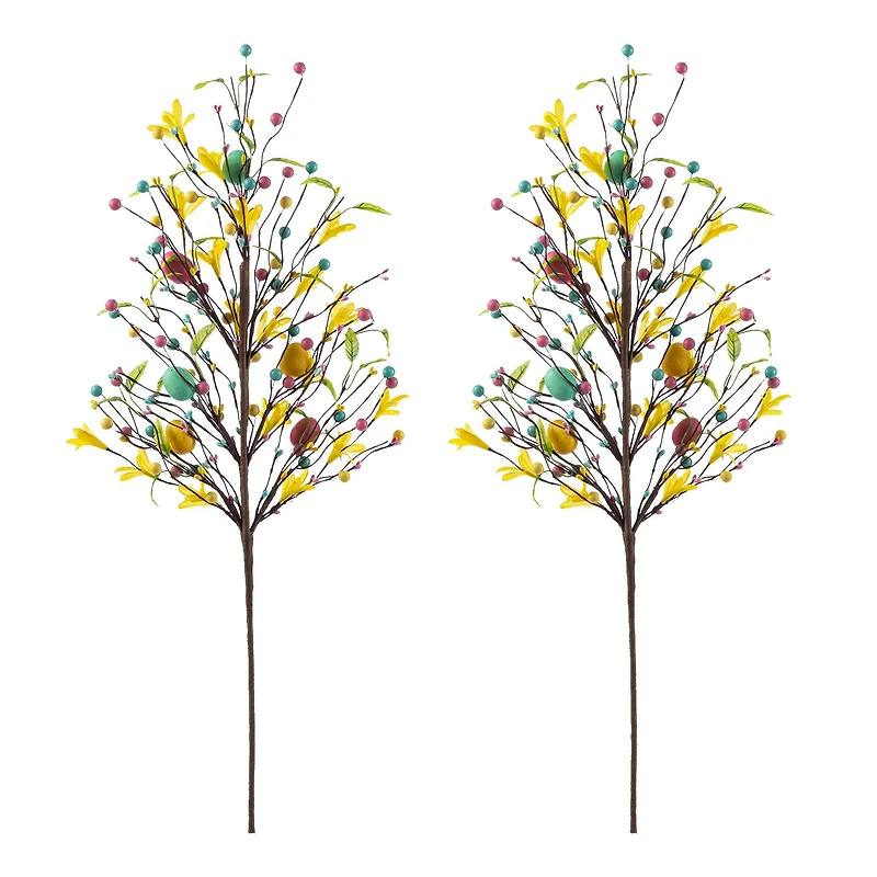 Glitzhome® 28" Easter Berries, Eggs & Leaves Picks Set