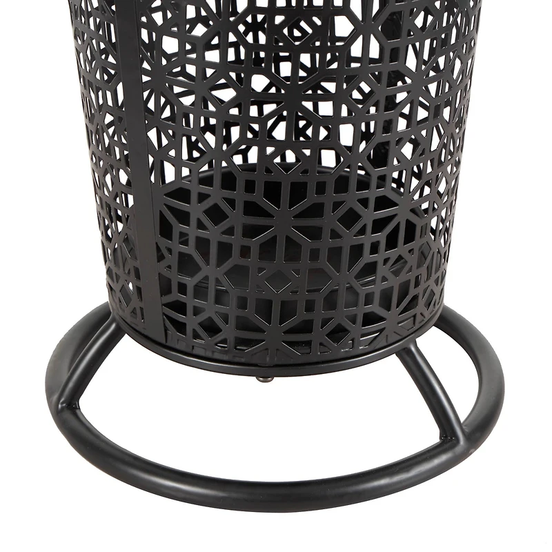 25" Black Ornate Metal Umbrella Stand