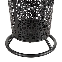 25" Black Ornate Metal Umbrella Stand