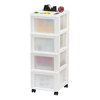 IRIS 4-Drawer Medium Cart With Organizer Top