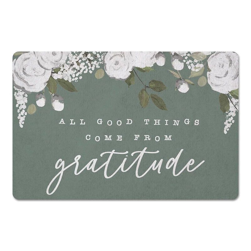 Good Things Come With Gratitude 18" x 27" Floor Mat