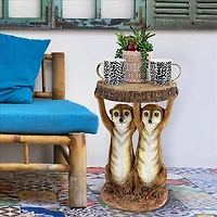 Design Toscano 20.5" Kalahari Meerkat Maitre d's Sculptural Side Table