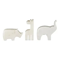 Cream Marble Safari Animals Abstract Sculptures, 3ct.