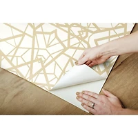 RoomMates White & Gold Shatter Geometric Peel & Stick Wallpaper