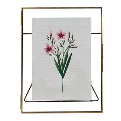 Just Jane 7" x 9" Brass Float Frame with Easel by Studio Décor®