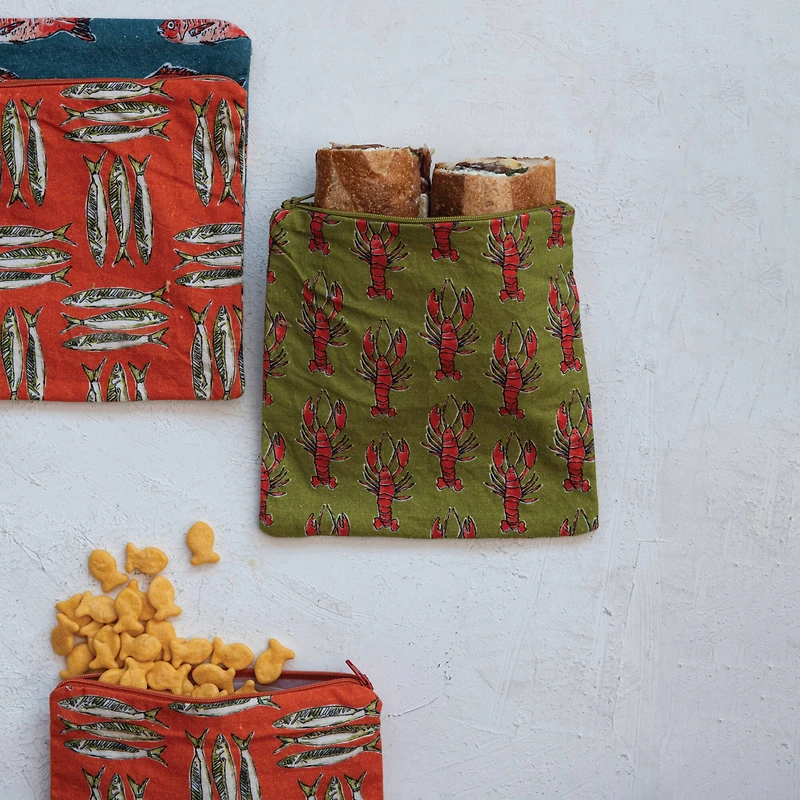 Hello Honey® Sea Life Cotton Zip Food Pouches, 3ct.