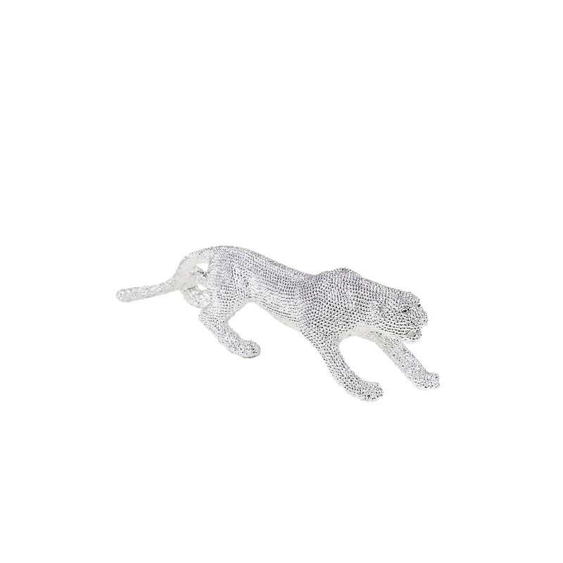 23" Silver Glam Leopard Sculpture