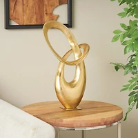 17" Gold Aluminum Abstract Sculpture