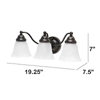 Lalia Home Essentix Oil Rubbed Bronze 3 Light Alabaster Vanity