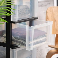 IRIS® 32.5" Black & Clear 4-Drawer Narrow Plastic Storage Carts, 2ct.