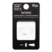 3.7mm Crystal AB Baguette Glue-On Austrian Crystals by Bead Landing™, 10ct.