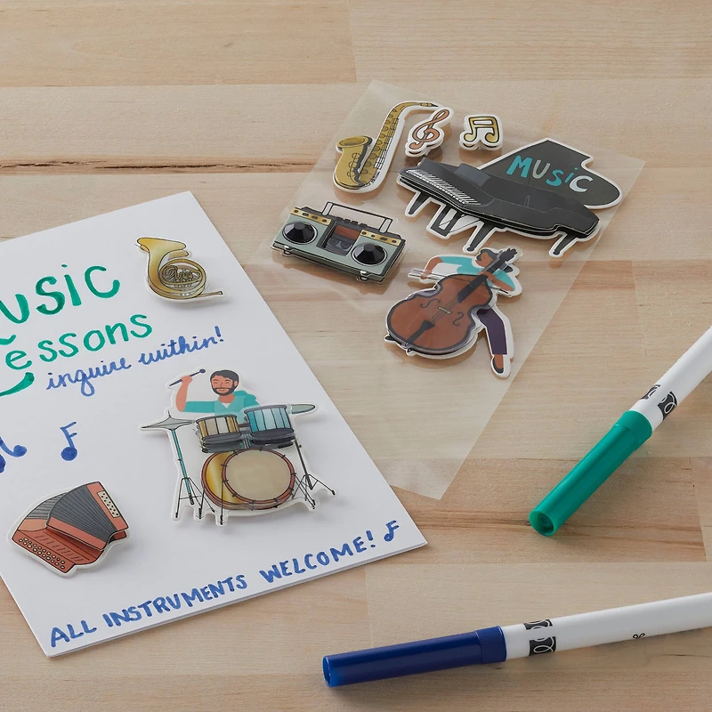 Playing Music Dimensional Stickers by Recollections™