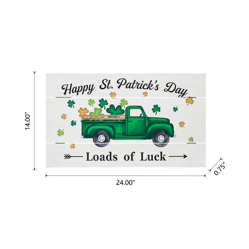 Glitzhome® 24" St. Patrick's Truck Wooden Wall Décor