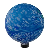 10" Blue White and Green Swirl Designed Glass Garden Gazing Ball
