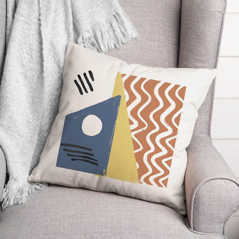 Geometric Fun Shapes 18" x 18" Throw Pillow