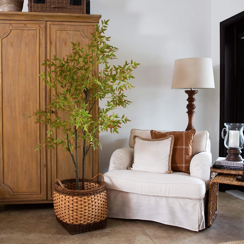 6ft. Green Autumn Nandina Artificial Potted Tree