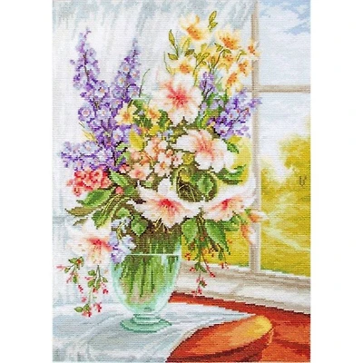 Luca-s Flowers At The Window Counted Cross Stitch Kit