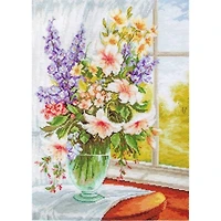 Luca-s Flowers At The Window Counted Cross Stitch Kit