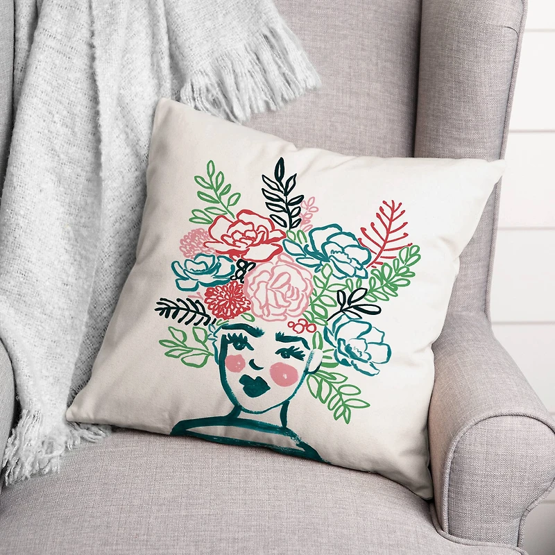 Flower Head 18" x 18" Indoor / Outdoor Pillow