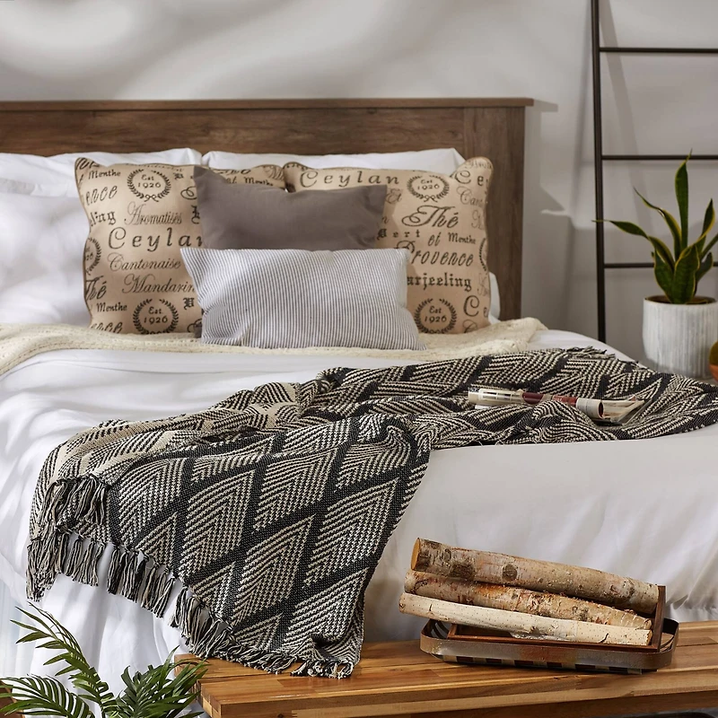 DII® Gray Tone Multi Diamond Throw