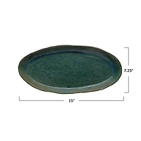 Hello Honey® Matte Green Reactive Glaze Stoneware Plate Set