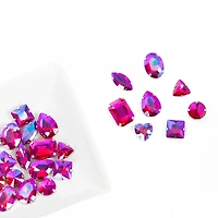 CousinDIY Silver Siam AB Glass Sew-On Rhinestones, 32ct.