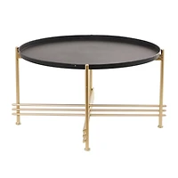 33" Gold & Black Metal Modern Coffee Table
