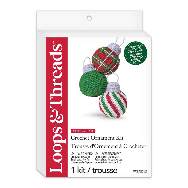 Intermediate Ball Ornaments Amigurumi Crochet Ornament Kit by Loops & Threads®
