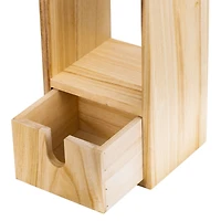 Brown Wood Bathroom Storage Rack