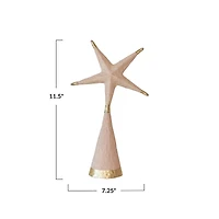 Hello Honey® 11.5" Hand-Painted Paper Mache Star Tree Topper with Gold Foil