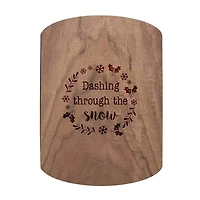 Dashing Through the Snow 11" x 8" Walnut Oval Cutting Board