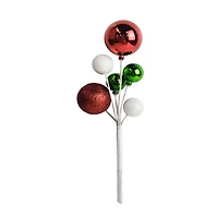 10" Red, Green & White Ball Ornament Pick by Ashland®