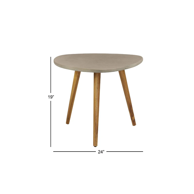 24" Gray Modern Outdoor Accent Table