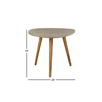 24" Gray Modern Outdoor Accent Table
