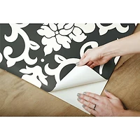 RoomMates Damask Black Peel & Stick Wallpaper