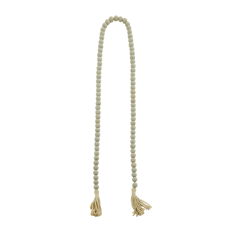 Grey Wood Bohemian Bead Garland 87" x 1" x 1"