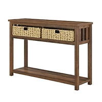 Walker Edison Reclaimed Barnwood Mission Storage Entry Table