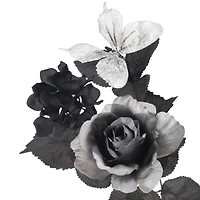 18.5" Black & Gray Rose & Silver Butterfly Bush by Ashland®