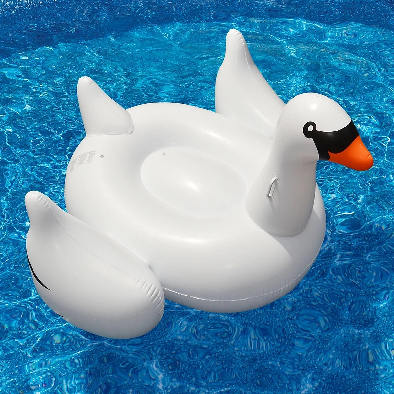 Swimline 75" Inflatable White Swan Pool Float