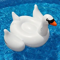 Swimline 75" Inflatable White Swan Pool Float