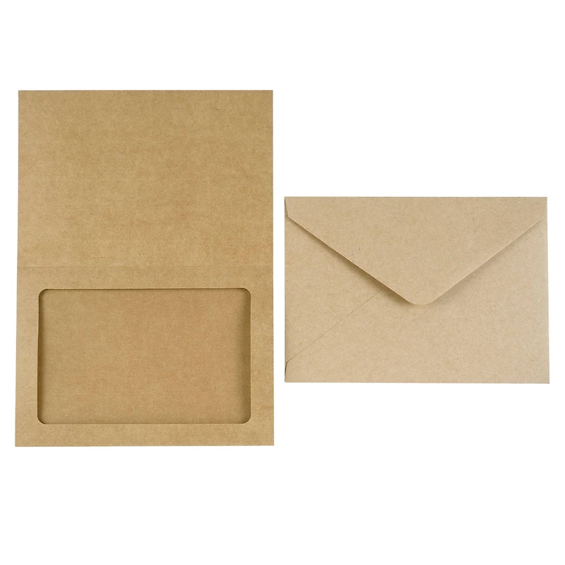 12 Packs: 10 ct. (120 total) 5" x 7" Kraft Frame Cards & Envelopes by Recollections™