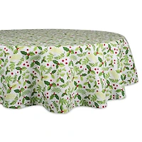 DII® 70" Round Boughs of Holly Print Tablecloth