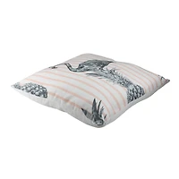 17" Peach Stripe Flamingo & Pineapple Throw Pillow
