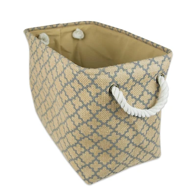 DII® Large Lattice Rectangle Burlap Bin
