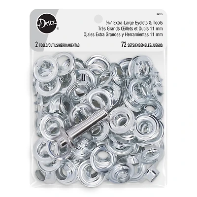 Dritz® Silver Extra-Large Eyelets with Tools, 7/16"