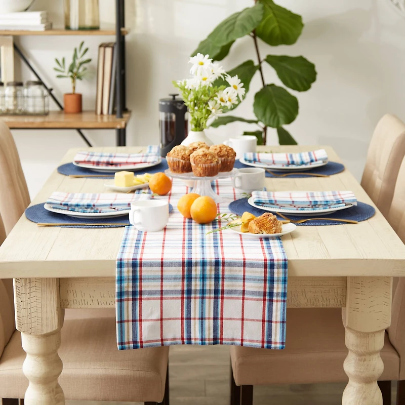Lighthouse Plaid Table Runner 14" x 108"
