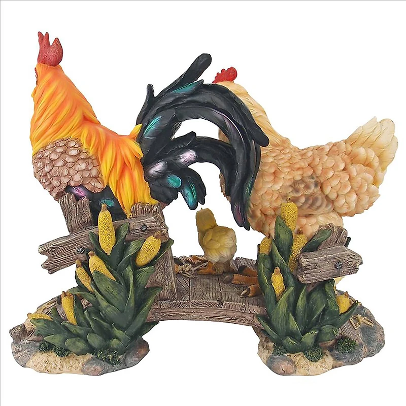Design Toscano 14.5" Chickens Bridging the Roost Garden Statue